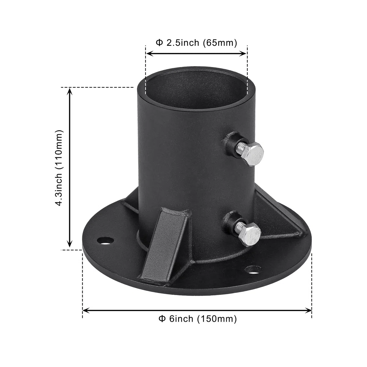 Insaga Supporto per Pali Arrotondato 65mm, Staffe per Pali di Recinzione per Impieghi Gravosi, Supporto per Palo Rotondo per Pali di Recinzione a Maglie Strette/Ponti/Ringhiere/Cassette Postali, 1pcs