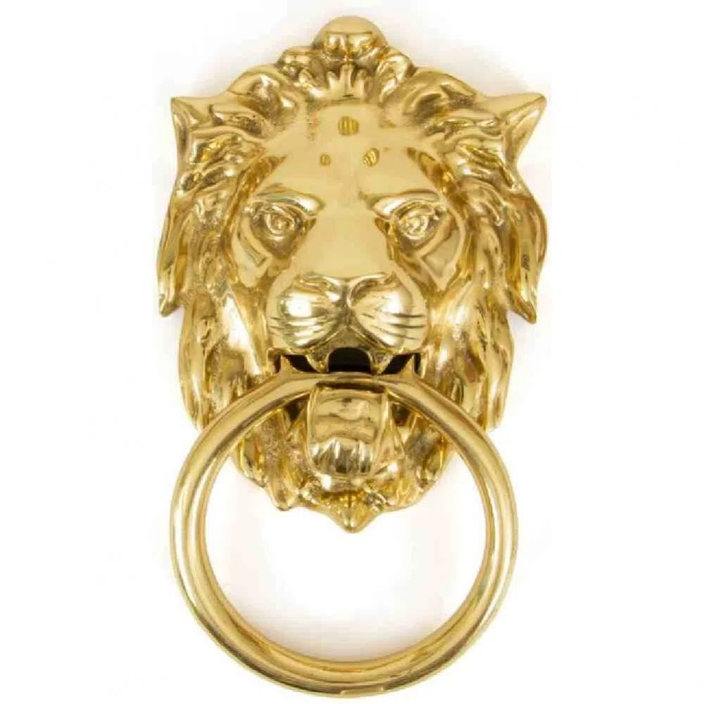 From the anvil 33020 - Testa porta battente del leone - ottone lucido