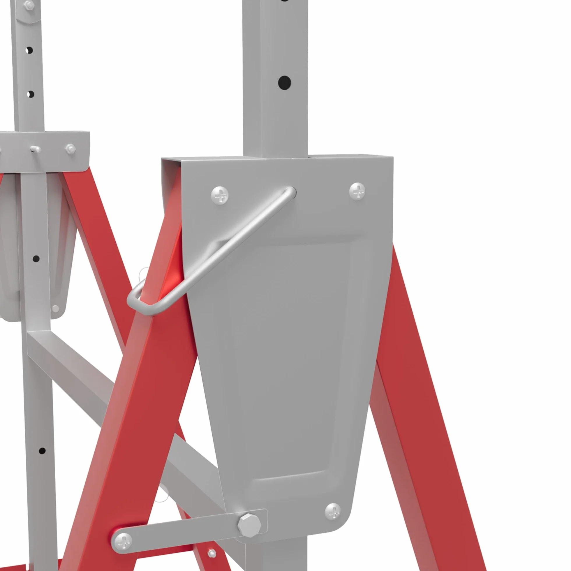 HOMCOM Set 2 Cavalletti da Lavoro Pieghevoli Portata 200 kg, Altezza Regolabili 80-130 cm, Cavalletti Telescopici Salvaspazio in Acciaio per Fai da Te, Garage e Giardino, Rosso e Argento