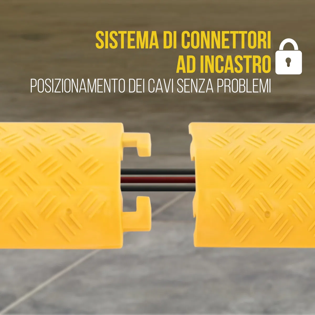 Pyle Rampa Auto Robusta in Gomma, Rampe per Auto e Canalina Passacavi Calpestabile, Portata 900 kg, Protezione Passacavi per Interni ed Esterni