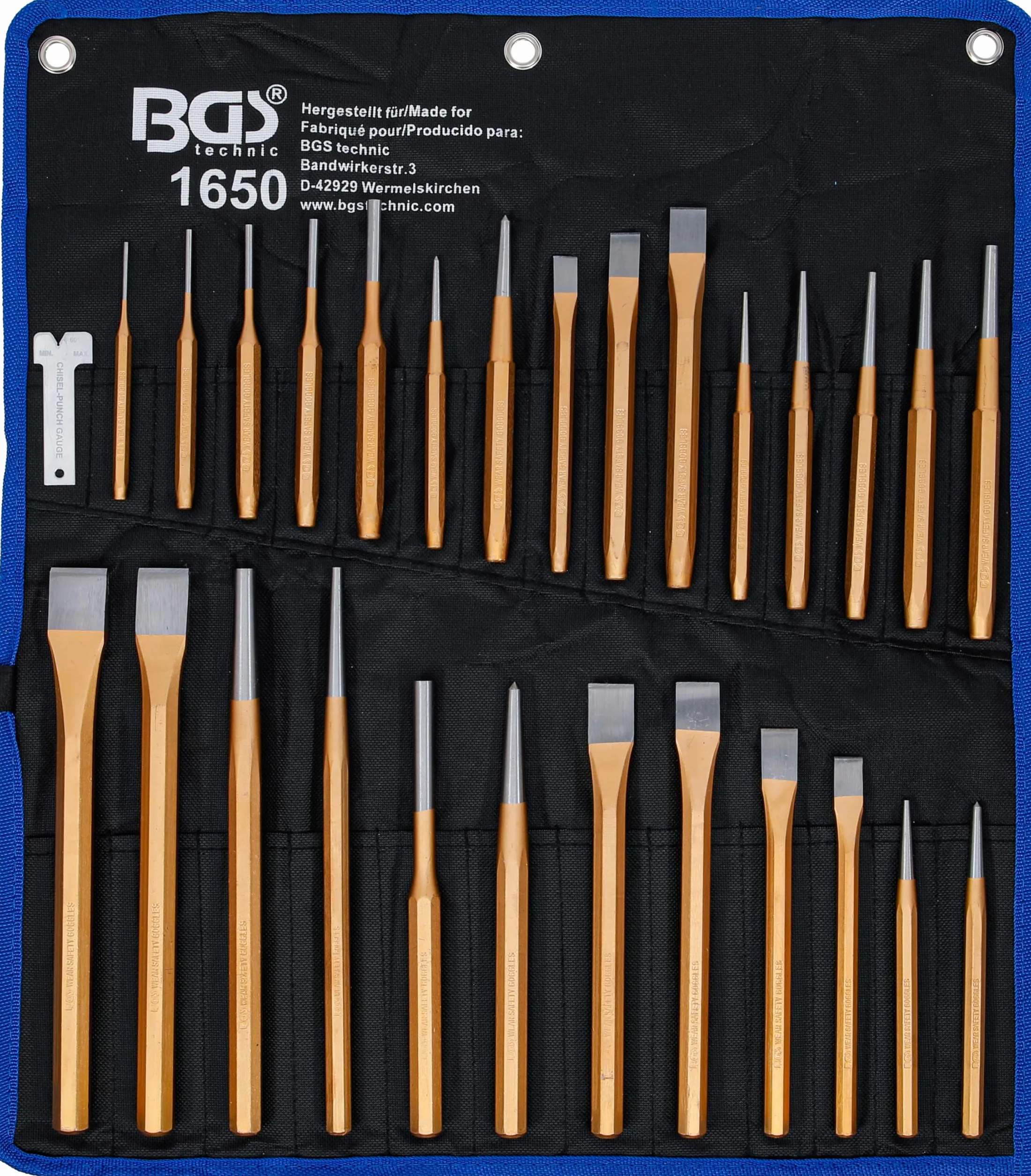 BGS 1650 | Serie di scalpelli e punzoni per freni | 28 pz.