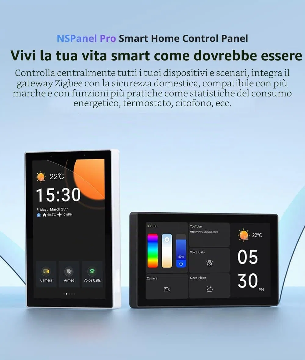 Smilewolf NSPanel Pro Zigbee 3.0 Hub Matter Gateway 120Tpye Smart Home 120Tpye Pannello Smart Thermostst Consumo di energia Modulo interruttore fai da te Supporto dispositivi eWeLink (bianco)