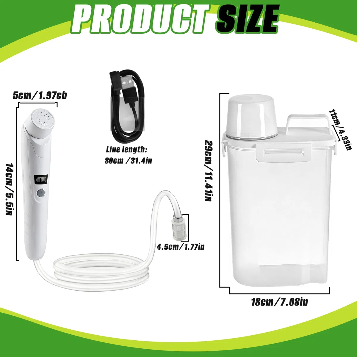 Bidet Portatile Post Parto, Bidet Portatile da Viaggio, Peri Bottle Post Parto con 3l Serbatoio d'acqua, Ricaricabile Doccetta Elettrico Portatile per Camper Doccia Igiene Personale Cura Femminile