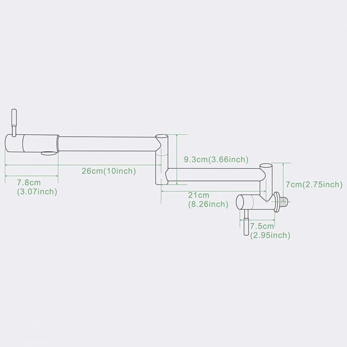 Ottone A Parete Rubinetto Della Cucina Riempitore Pentola Bacino Stretch Rubinetto