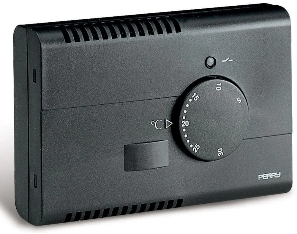 Perry 1TPTE120/A Termostato Elettronico da Parete, Nero