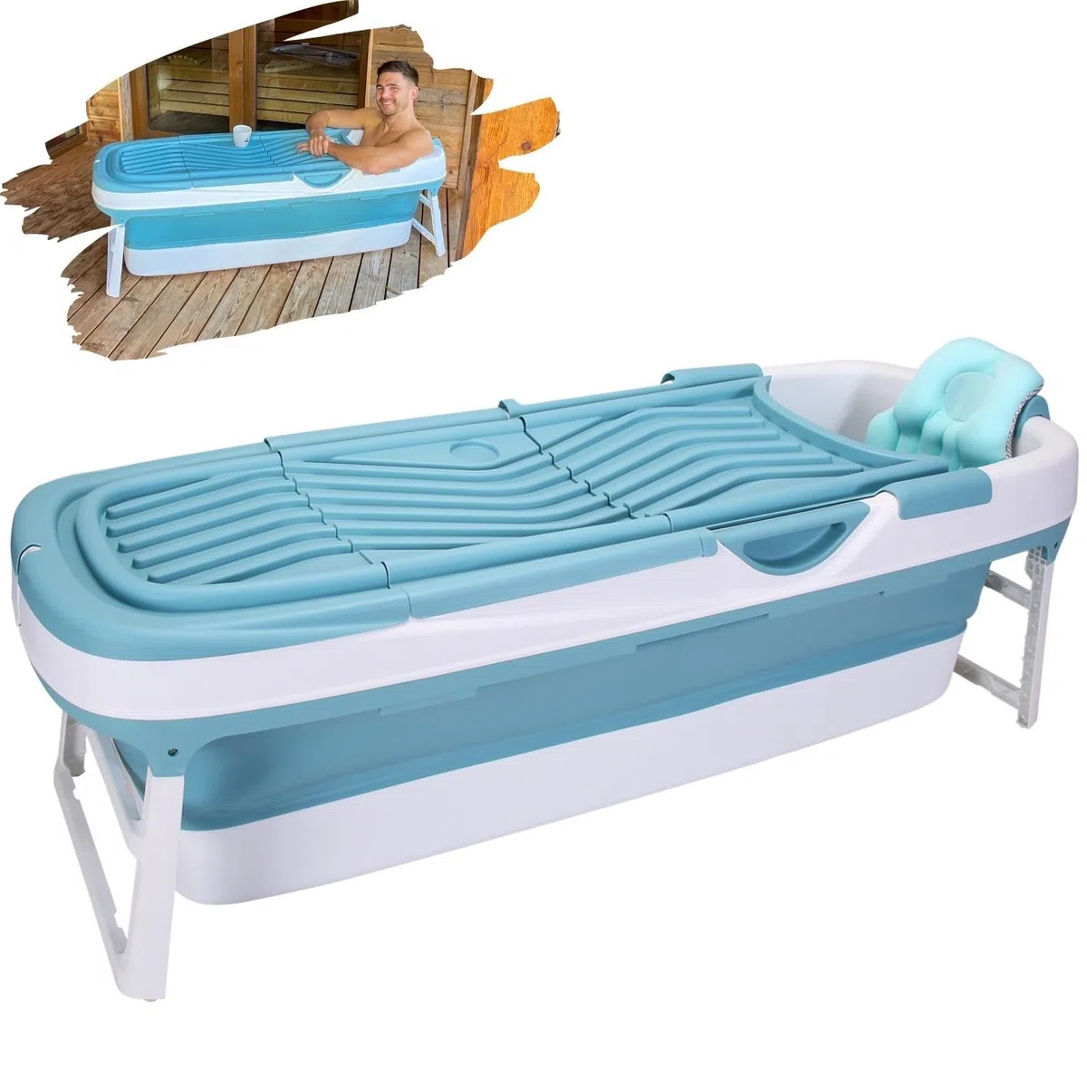 CRS Vasca da bagno pieghevole per adulti | Dimensioni: 158 cm | ideale per piccoli bagni | ortatile da posizionare sotto la doccia