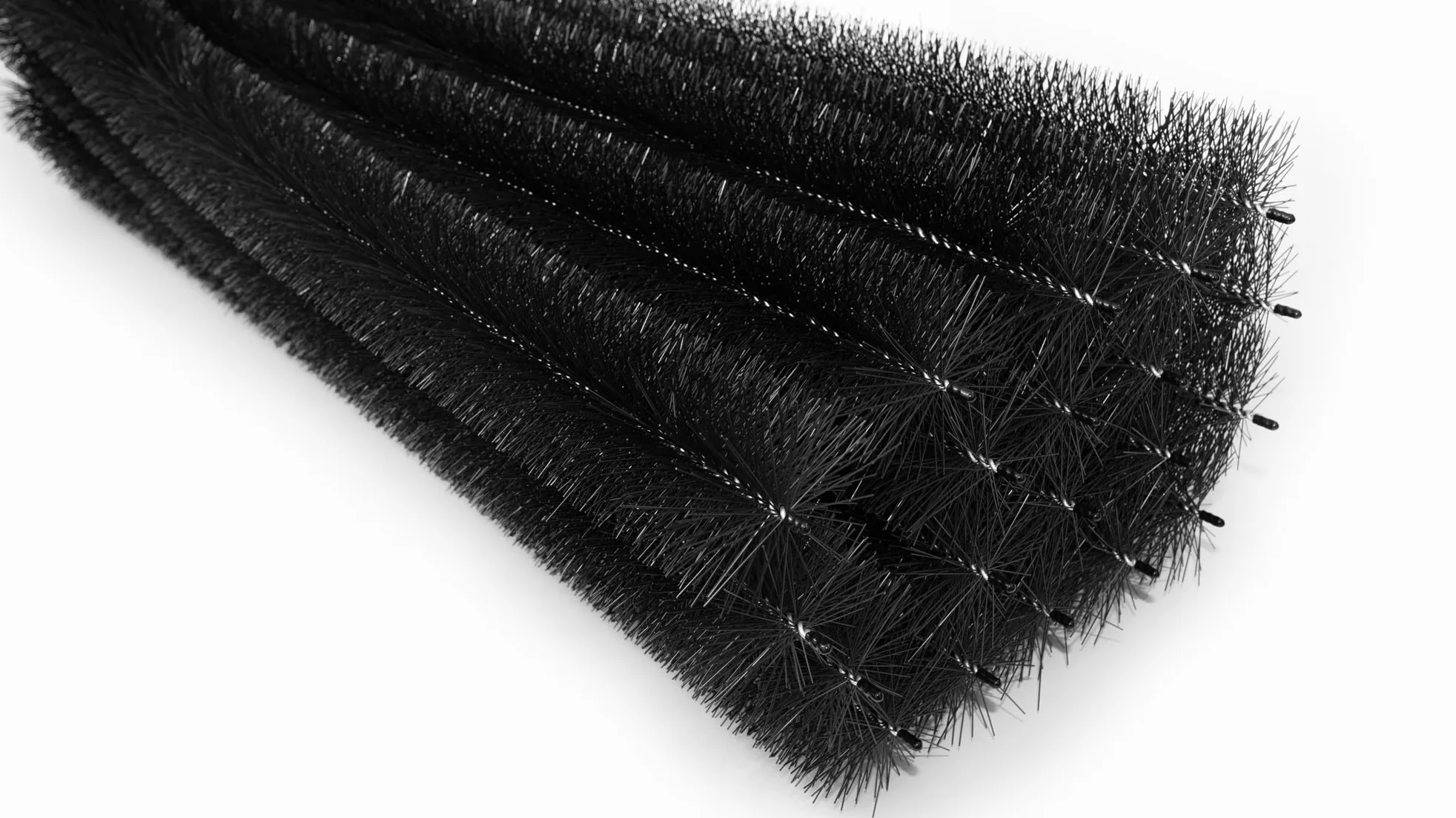 Spazzole per Grondaia e Pannelli Solari Ø12 cm, 30m (30x100 cm) | Resistente ai Raggi UV | Protezione da Foglie e Martore | Filo Zincato con Ganci