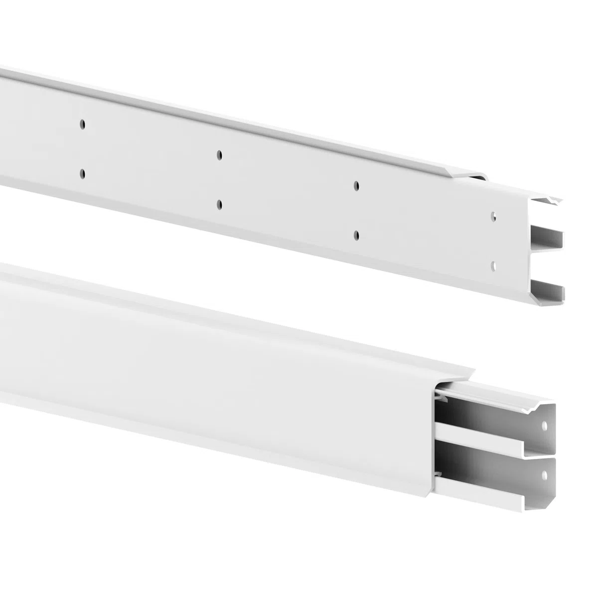 Battiscopa Habengut 6 m in PVC, con canalina integrata, colore: bianco, altezza: 50 mm (4 pezzi, lunghezza 1,5 m)