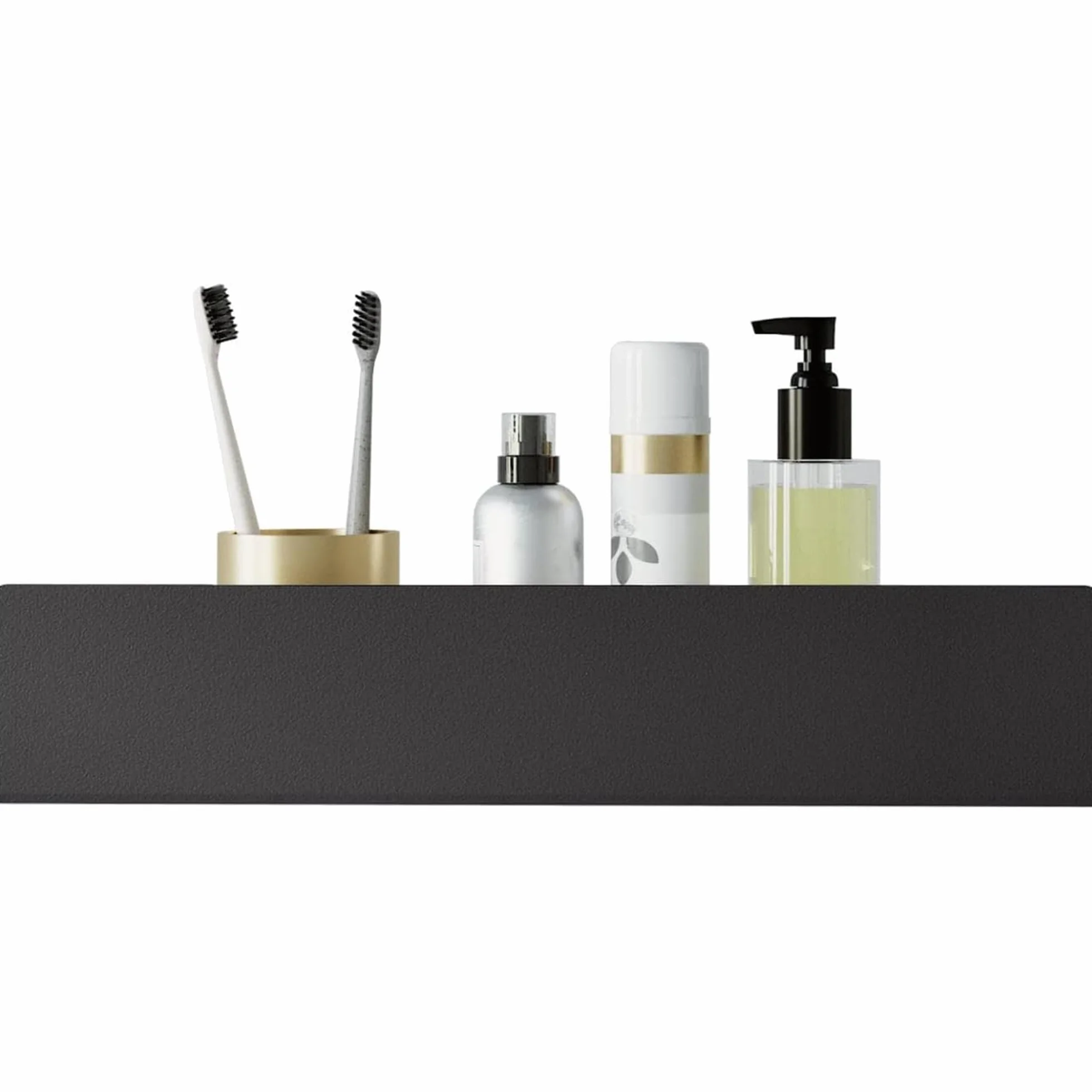 DABSTORY Mensola da Doccia Mensole Supporto per Accessori Bagno da Parete Impermeabile e Antiruggine Porta Shampoo Cosmetici Bagnoschiuma Opaco Organizzatore da Parete Nero 40cm