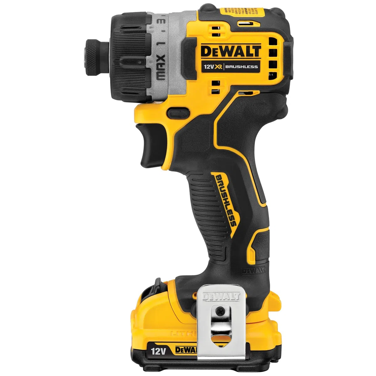 DEWALT Trapano avvitatore Compatto12V Attacco 1/4". 0-1100 giri/min, 15 punti regolazione coppia, DCF601D2-QW