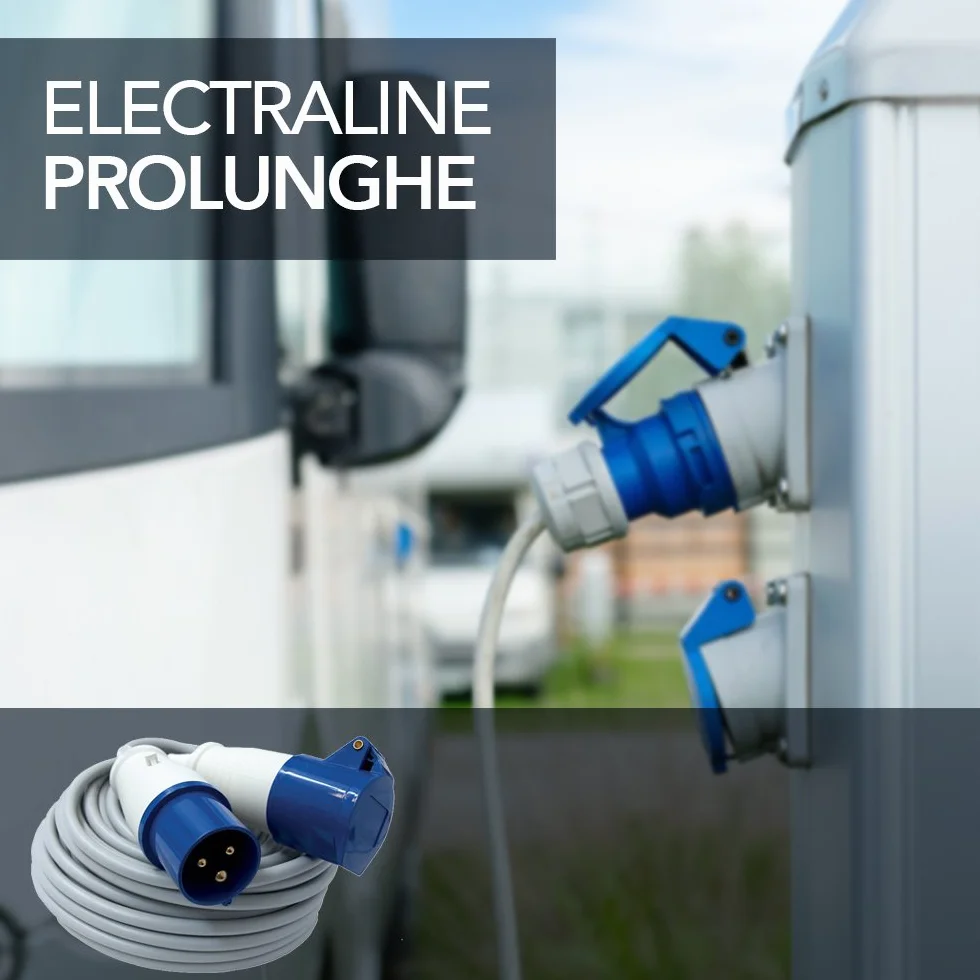 Electraline 46148 Prolunga 20 mt Presa Industriale Spina IEC 3 poli Adatta per Camper, Campeggio, Caravan, Barca, Cantiere-Grigio, IP40