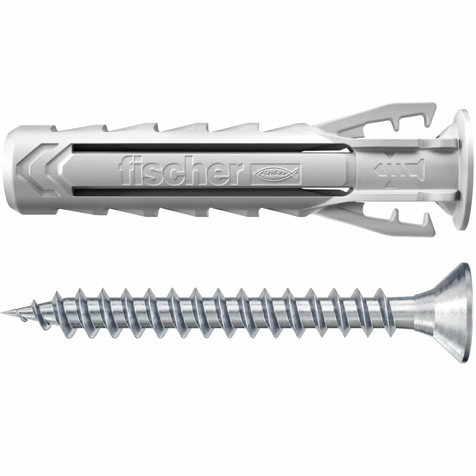 Fischer Vaschetta 500 Tasselli SX Plus 6mm con Vite + Forbici Ergonomiche + Punta Trapano SDS Plus, 570210