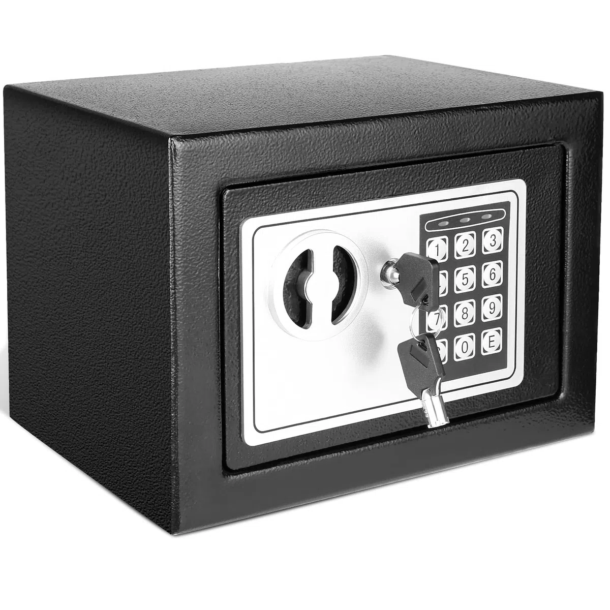 Himimi® Cassaforte ignifuga, piccola cassaforte elettronica impermeabile, 2 chiavi urgenti e vite di fissaggio, cassaforte a muro con 2 doppi bulloni in acciaio Cassaforte per mobili, 23 x 17 x 17 cm