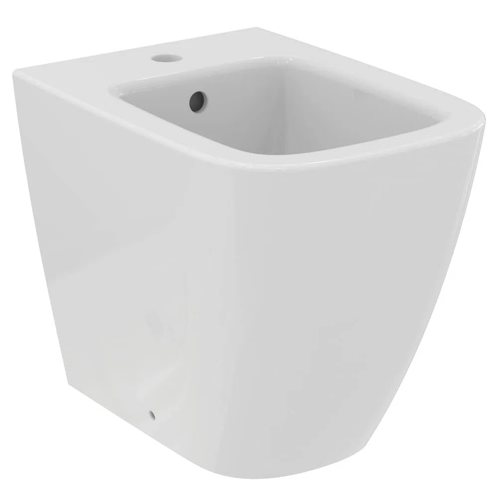 Ideal Standard - i.life S, Bidet a terra monoforo per installazione filo parete a profondità ridotta di soli 48cm, Bianco