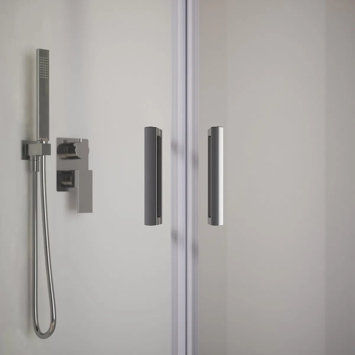 Box Doccia Semicircolare Vetro Temperato 6mm h185cm Profili Cromati modello Tonga (Vetro Trasparente, 75x75cm)