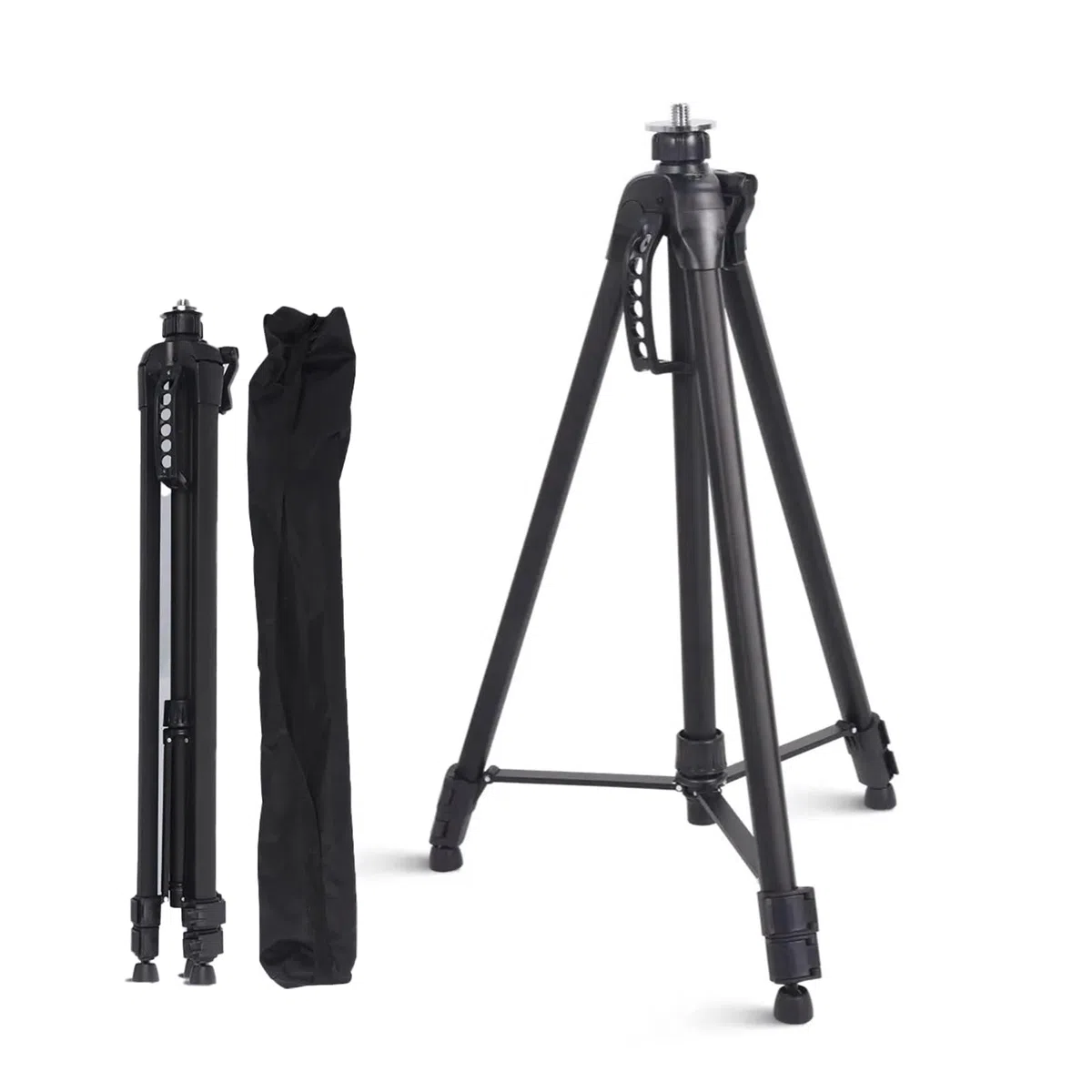 NEWFUN Treppiede per Livella Laser, Treppiede Livella Laser, Treppiedi, Dotato di Filettatura Maschio da 5/8" e Adattatore da 1/4", Adatto Alla Maggior Parte dei Tipi di Livella, Altezza: 58cm-160cm