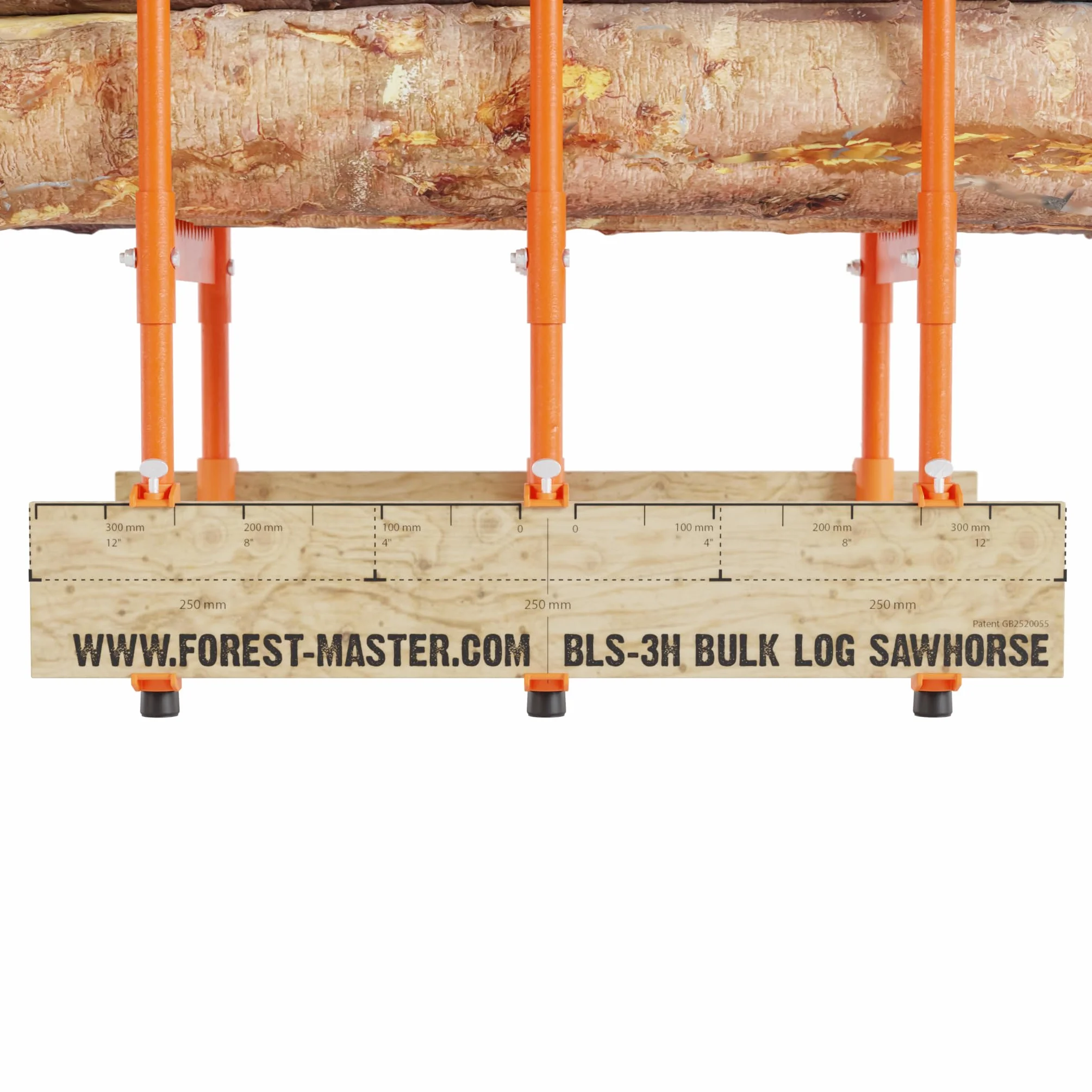 Forest Master BLS-3H Cavalletto per Tronchi – Perfetto per il Taglio Preciso di Più Tronchi – Capacità 250 kg – Compatto, Leggero e Pieghevole – 3 Catene Autobloccanti per Maggiore Stabilità
