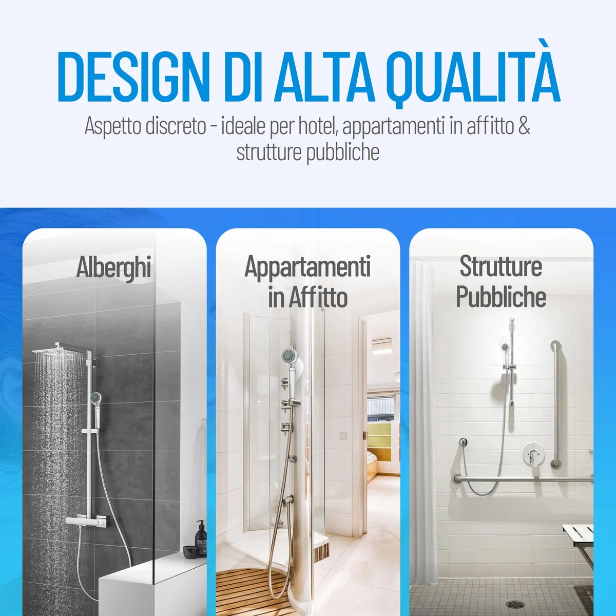 Soffione doccia con filtro antilegionella | Certificazione di protezione immediata contro la legionella | Tecnologia medica | Discreto e sicuro