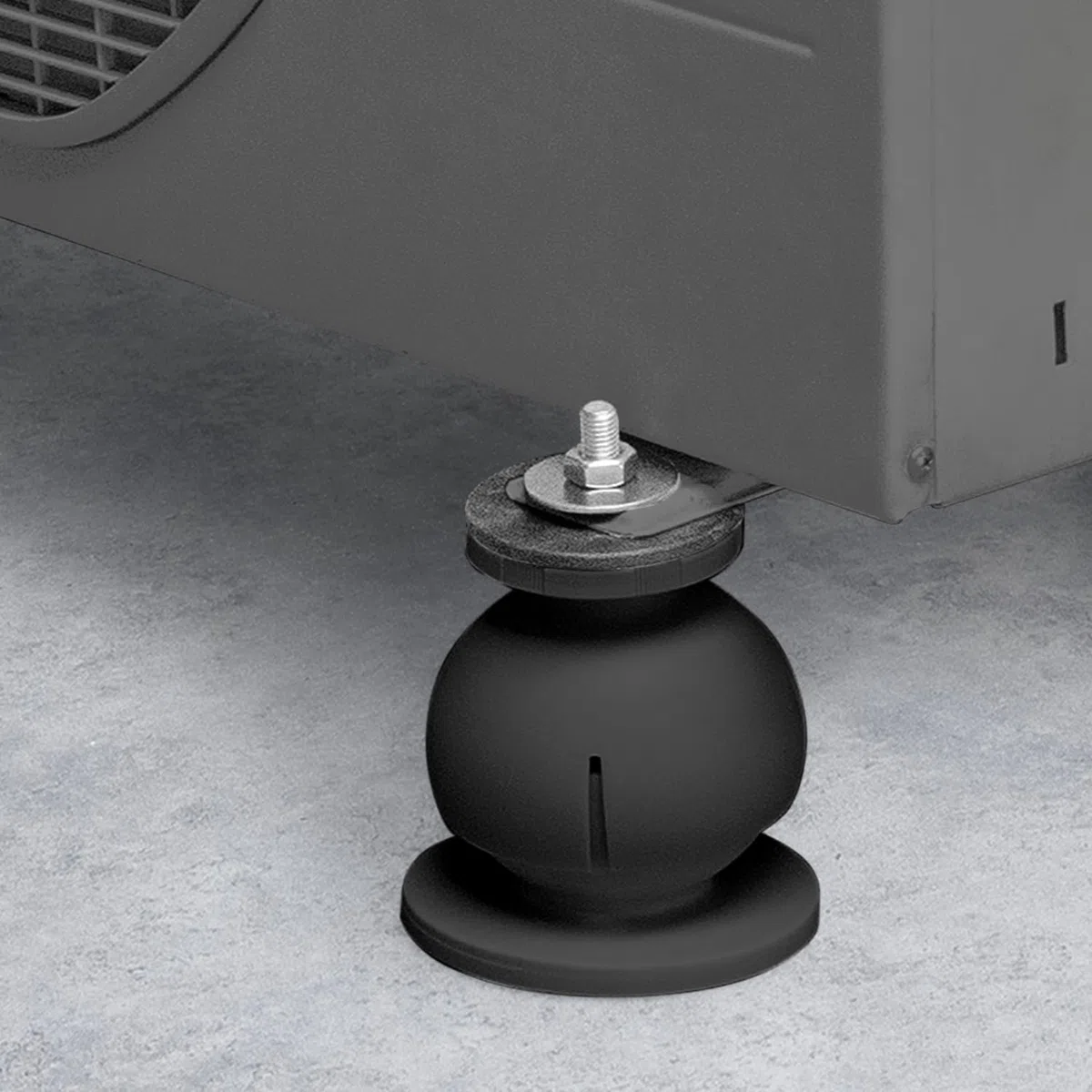 Errecom Mini Steady, Supporto a Pavimento Regolabile per Unità Esterne Climatizzatori e Pompe di Calore, RAL 9004 - Nero, confezione da 4 supporti