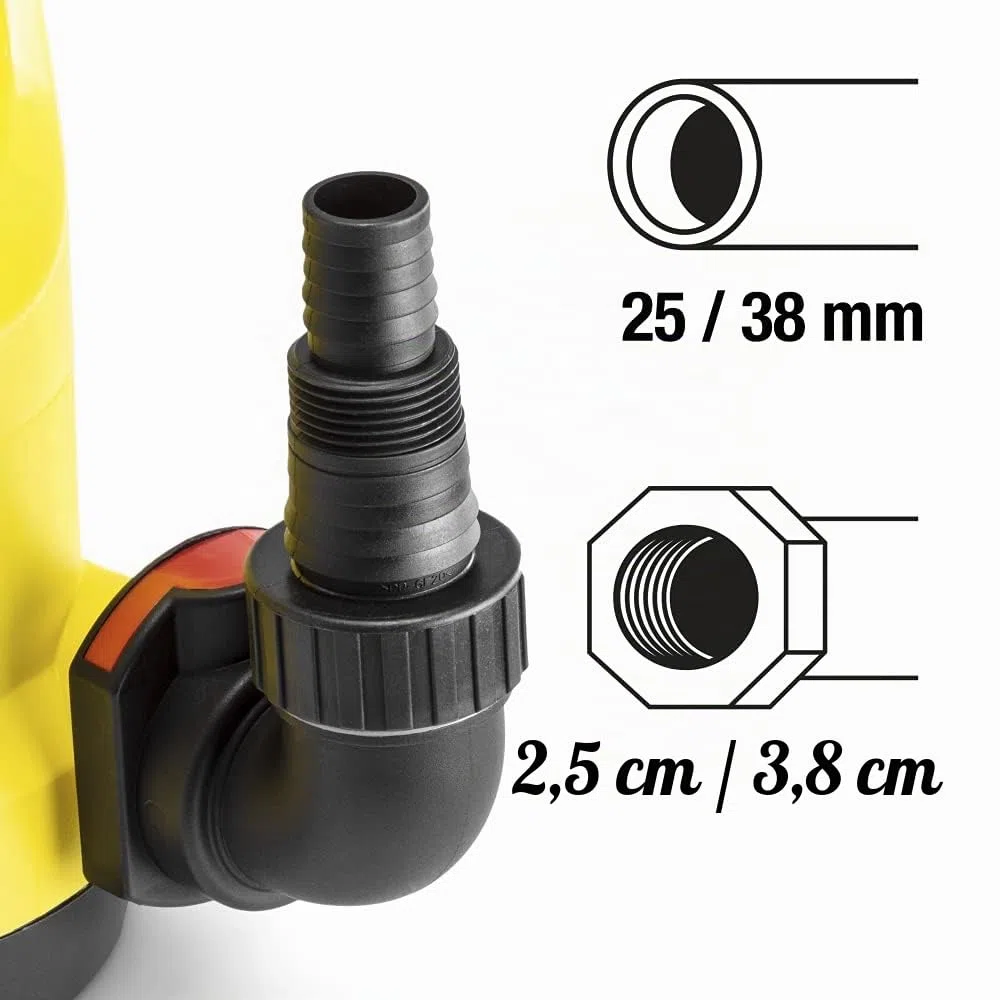 TROTEC Pompa sommersa TWP 4006 E – Pompa per acque Chiare – Portata 7300 l/h, profondità di Immersione Max 7 m, Dispositivo antiriflusso, IP8X
