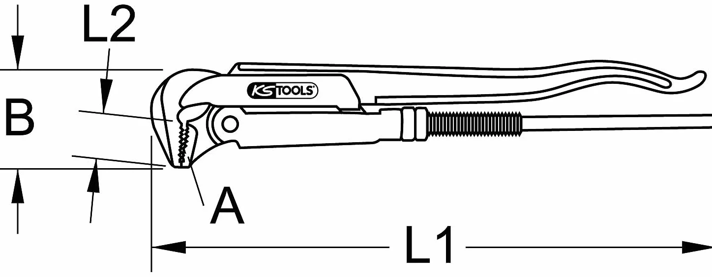 KS Tools 111.3000 Giratubi Modello Svedese, Piegato a 90°, 3"