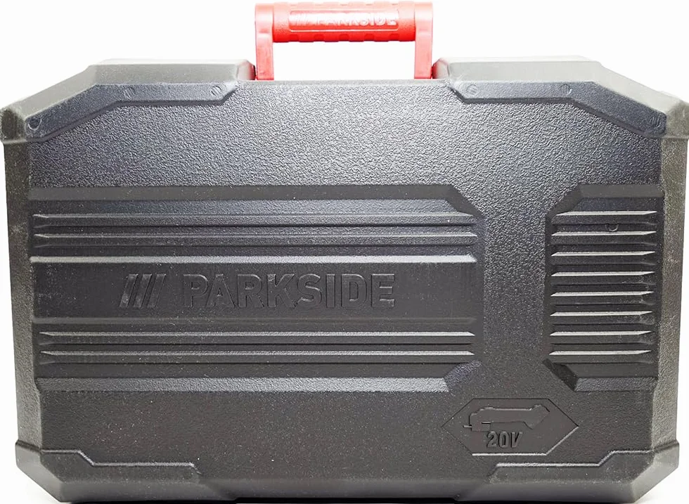 Parkside 20V Smerigliatrice angolare a batteria PWSA 20-Li D4 in bundle/set con valigia da trasporto Smerigliatrice (incl. 2x4Ah batteria+caricatore)