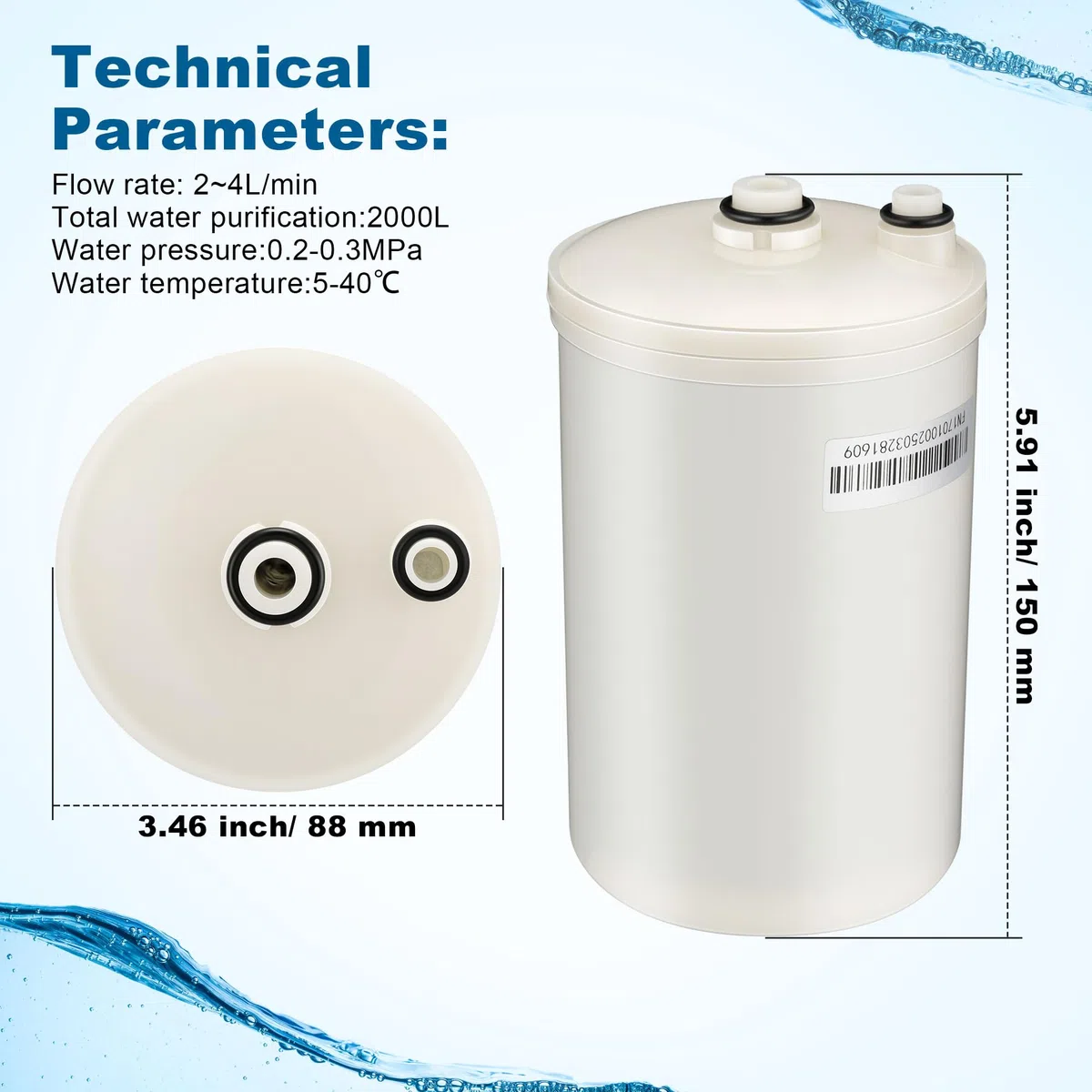 Filtro di ricambio Qualirey compatibile con ionizzatore d'acqua HG-N, Enagic Kangen LeveLuk SD501 JrIV KANGEN 8, filtro anti-piombo (non originale prima del 2010)