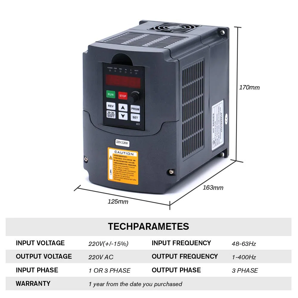 Motore a mandrino CNC, 2,2 kW, 2200 W, 220 V, 400 Hz, 24000 giri/min, mandrino raffreddato ad acqua da 2,2 kW, VFD + mandrino da 80 mm + pompa dell'acqua da 75 W + 13 prese ER20 (1-13 mm)