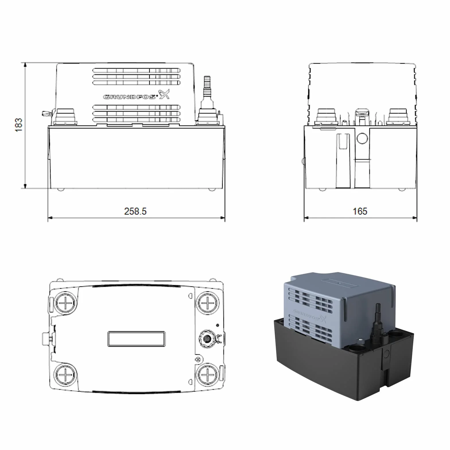 Grundfos Conlift - Pompa evacuazione condensata conlift1-ls
