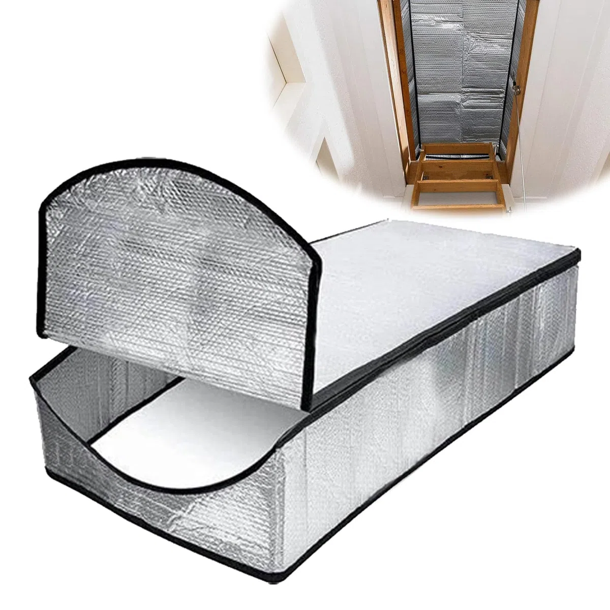 Copertura isolante per Scale Mansardate, Sottotetto Scale Copertura Isolante con Cerniera, Copertura Isolante per Porta Della Soffitta Isolamento di Alta Qualità Impermeabile Doppia Bolla,138X63,5X28