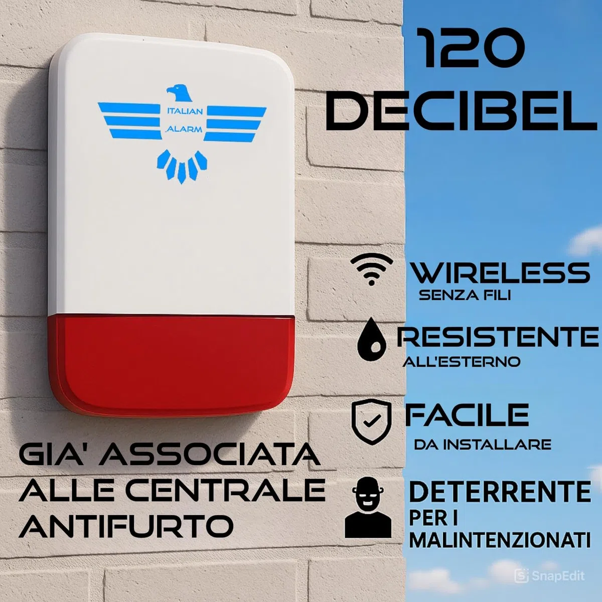 ITALIAN ALARM - Allarme Casa Senza Fili Touch Screen, Antifurto Casa WiFi GSM con APP Gestione Remoto, Sistema Allarme Wireless con Sensori Porte e Finestre. Mod. Micro Touch, Assistenza Italiana