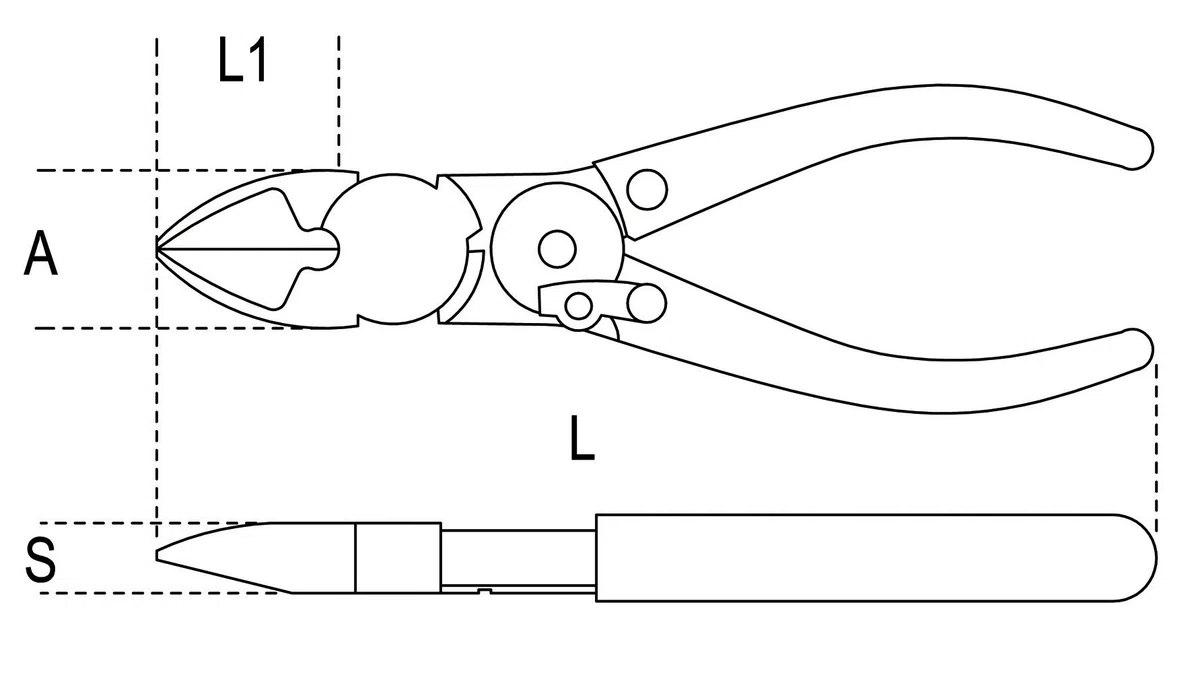 BETA - Tronchese a Doppia Leva a Taglienti Diagonali con Impugnatura Bimateriale, Tronchese Professionale per Taglio Fili Duri Officina Meccanica e Manutenzione, 1095N