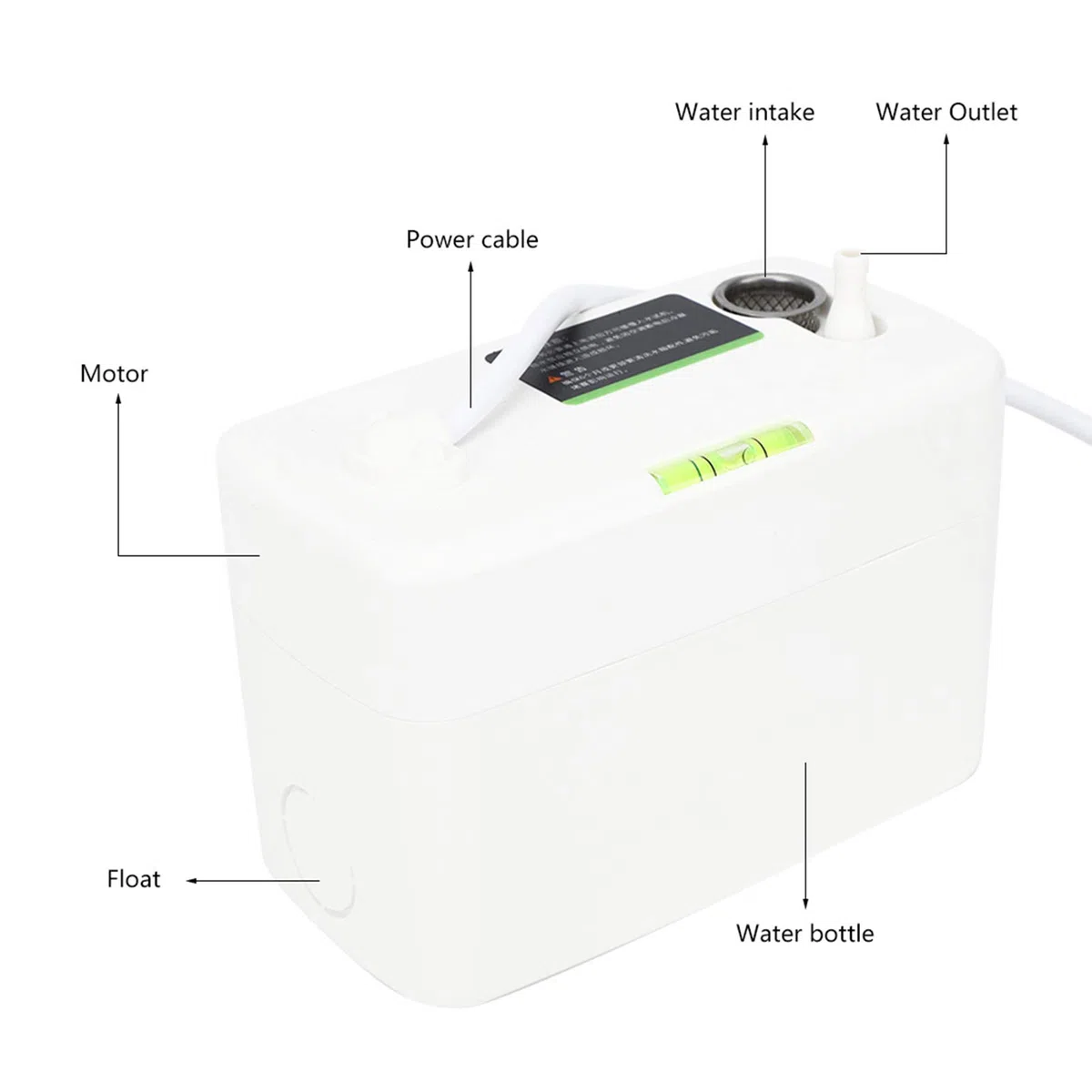 YWBL-WH Pompa di Scarico Dell'aria Condizionata, Pompa di Scarico PC 24A Pompa di Scarico Dell'aria Condizionata Galleggiante Incorporato Ultra Silenzioso con Acqua, Pompe di Condensa