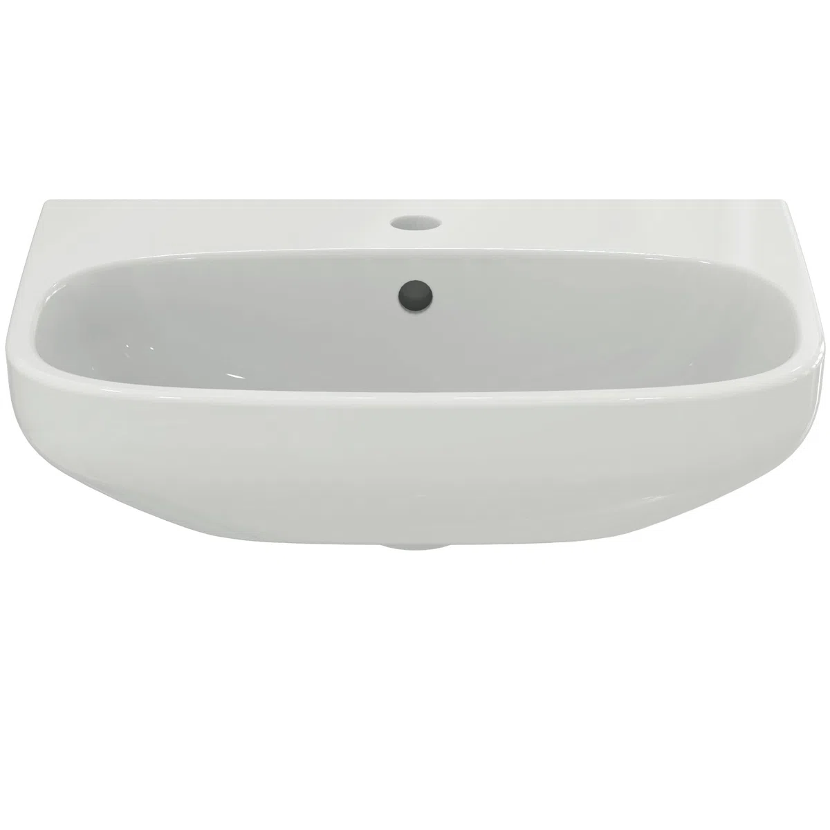 Ideal Standard - i.life A, Lavabo da 55cm, Lavandino bagno con foro rubinetteria e troppopieno, E-packaging dedicato al trasporto di ceramica, Bianco