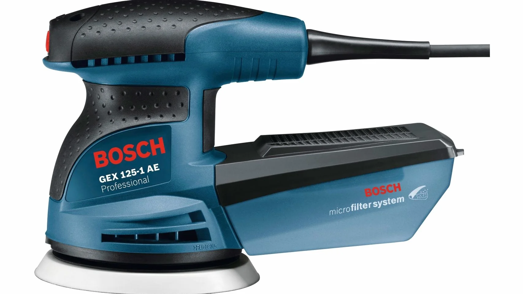 Bosch Professional GEX 125-1 AE Levigatrice rotoorbitale (platorello da 125 mm, 250 W, 3 fogli abrasivi, incl. valigetta professionale)