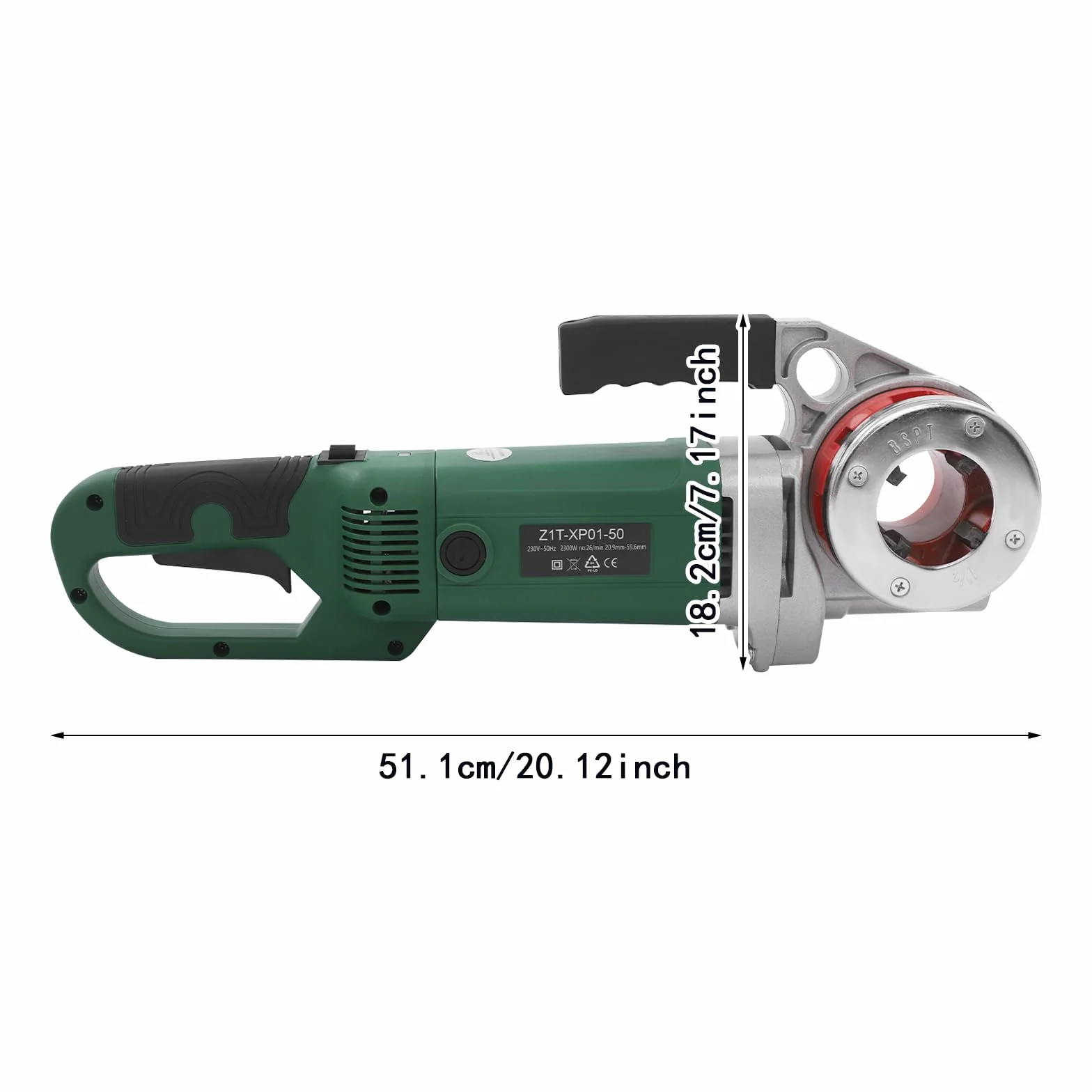 Macchina filettatrice, 230 V, 2300 W, infila tubi elettrico, set di gruppi di taglio portatile con 6 matrici (2", 1-1/2", 1-1/4", 1", 3/4", 1/2"), per tubi da 0,82-2,35 pollici