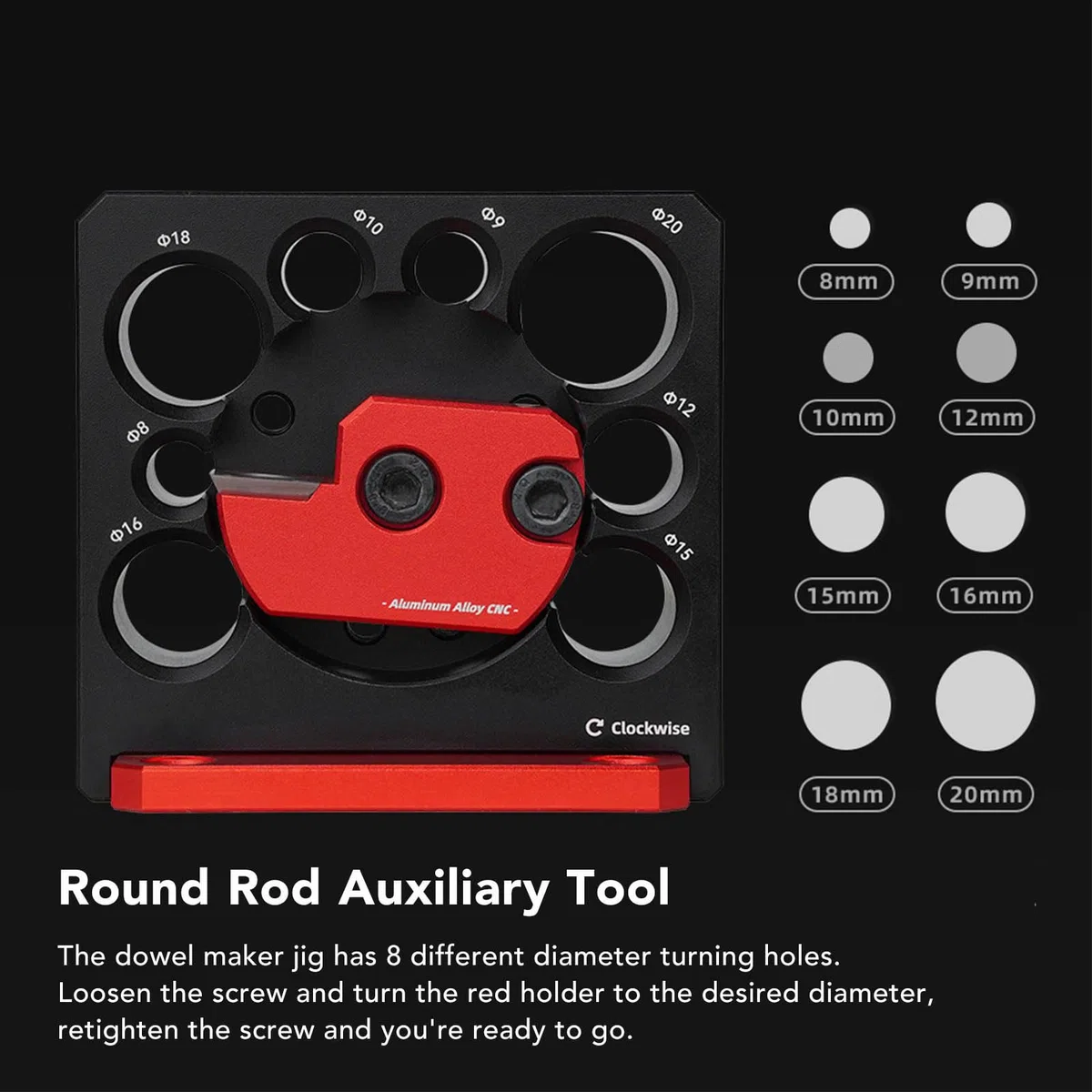 Maschere per Tasselli, 8-20 Mm Regolabili 8 Fori Trapano Elettrico Inserti in Metallo Duro Piastra per Tasselli Piastra per Tasselli Aste di Legno Bastoncini Strumento Ausiliario