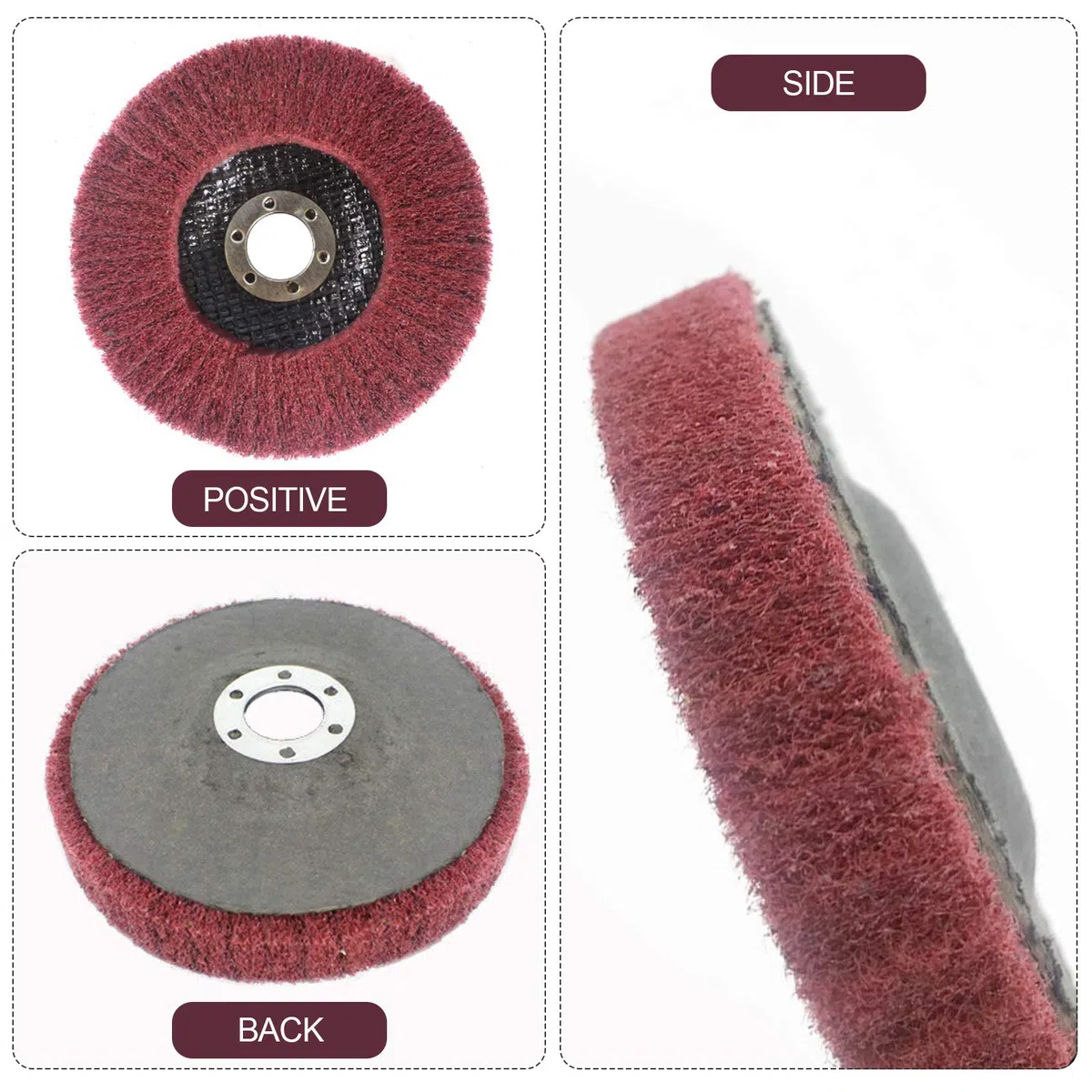 Dischi Giranti Abrasivi Di Polietilene Poliammide, Fibra Molatura per Lucidatura, rimozione Vernice, Pulizia Ruggine, (5 Pcs/100 mm) per Smerigliatrice angolare