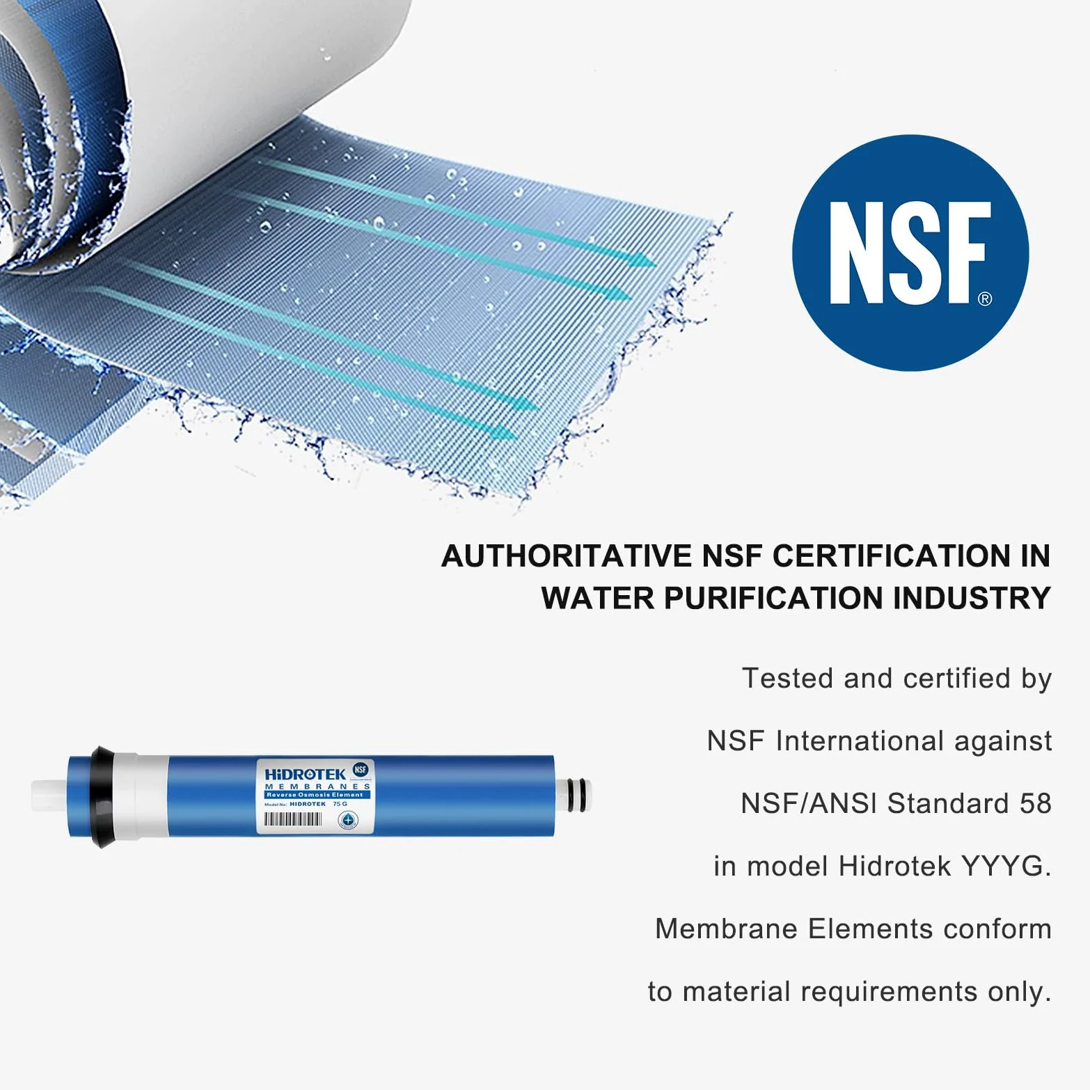 Geekpure Universale Compatibile 150 GPD osmosi inversa Membrana Replacement-NSF Certificated elimina Il 98% dei contaminanti in Acqua (2)