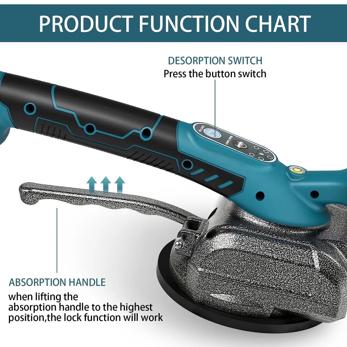 Vibratore Per Piastrelle Compatibile Con Makita 18 V, Vibratore Per Piastrelle Con Ventosa Da 4,7", 5 Marce, Velocità Regolabile, Capacità Di 60 Kg, Adatto Per 39 X 39 Pollici E Inferiori