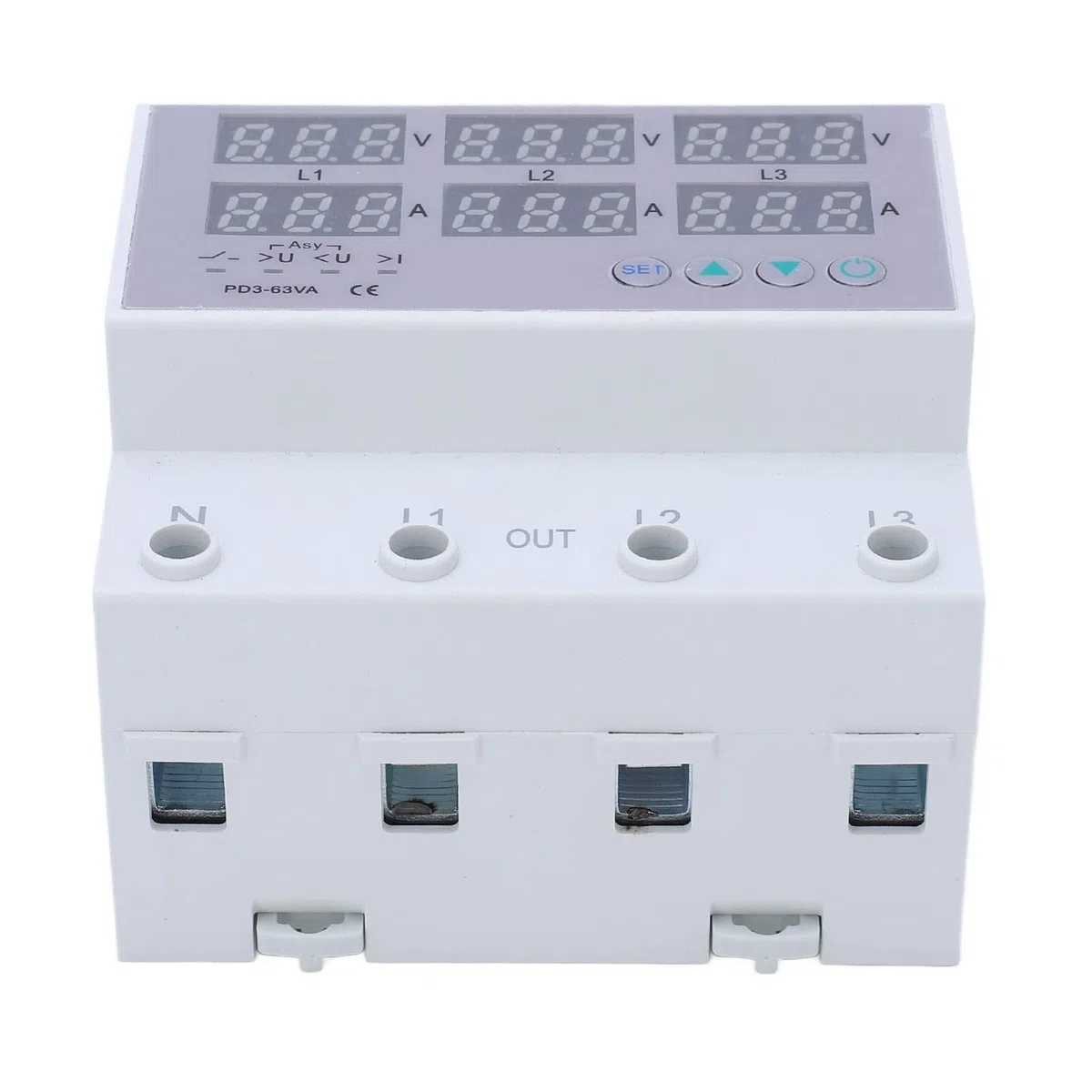 Contatore elettrico a 3 fasi, AC390 – 500 V, amperometro e voltmetro digitale, contatore di corrente alternata regolabile, multimetro DIN, guida DIN automatica, sovratensione, protezione