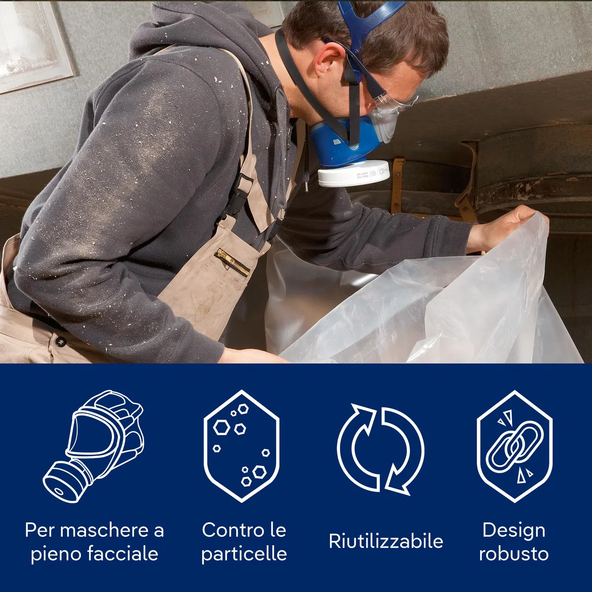 Dräger X-plore Rd40 filtro particolato 1140 P3 per aerosol/particolato | 3 pz | filtro di ricambio per semimaschera e maschera a pieno facciale 4740 e 6300
