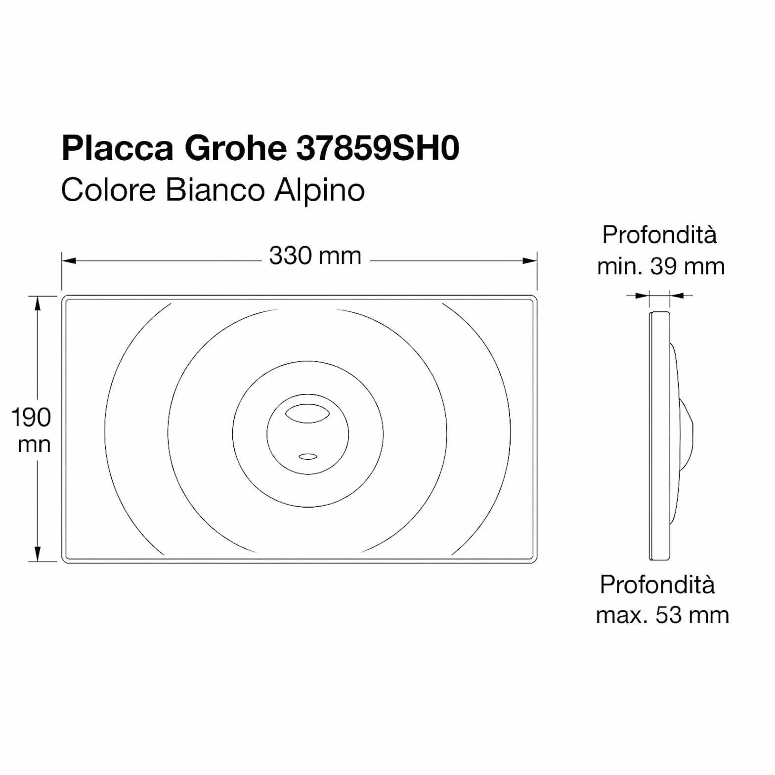 Grohe Piastra Di Azionamento (Placca) Surf Bianca 37859Sh0 Effetto Onda