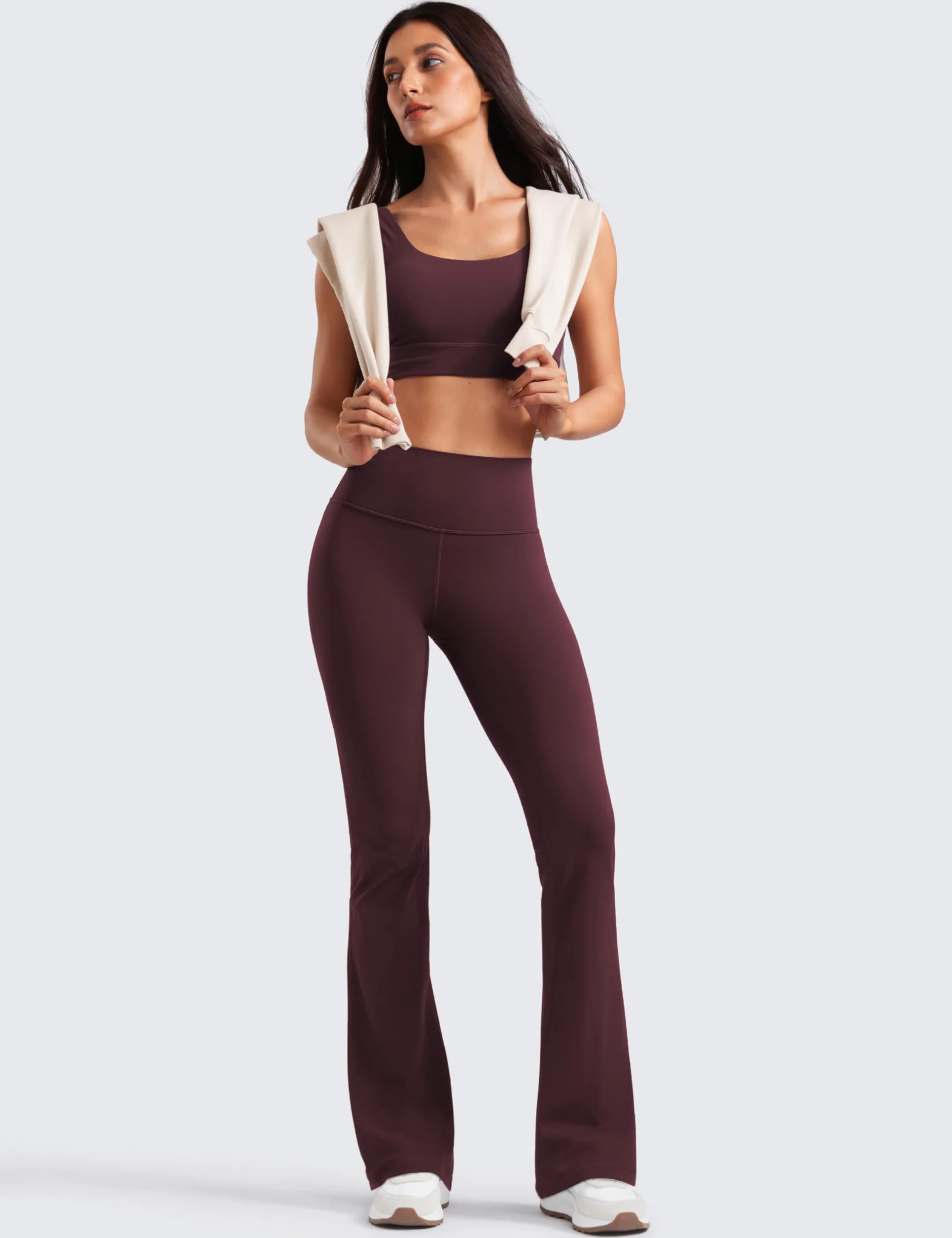 CRZ YOGA Donna Butterluxe A Vita Alta Leggings Svasati Pantaloni da Yoga con Tasca Gamba Larga Casuale - 74/79/81/85cm