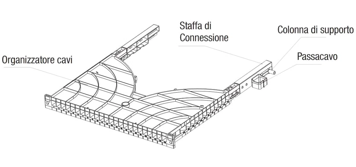 Techly Professional 367720 Mensola Gestione Cavi su Rack 19" 24 Porte P.800 mm Nero