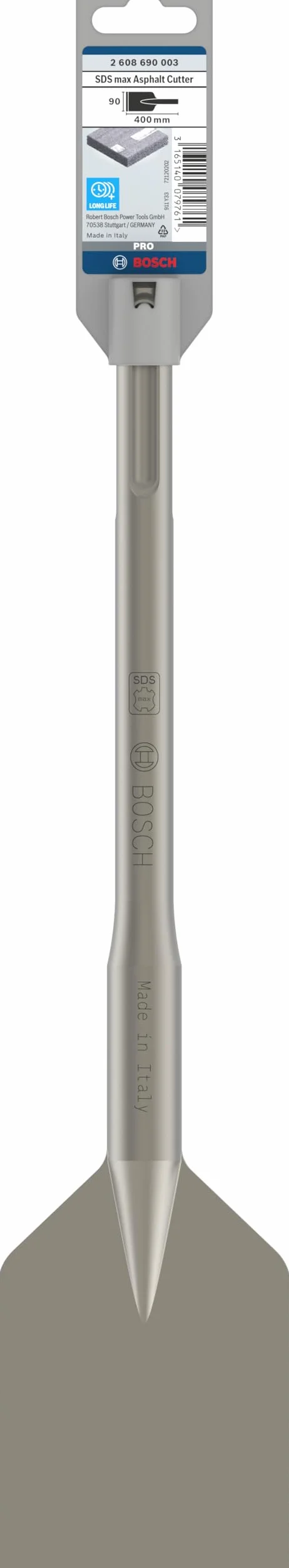 Bosch 1x Scalpello PRO SDS max per asfalto (per Asfalto, Asfalto, Ø mm, Professional Accessorio Martello perforatore, Sezionatori)