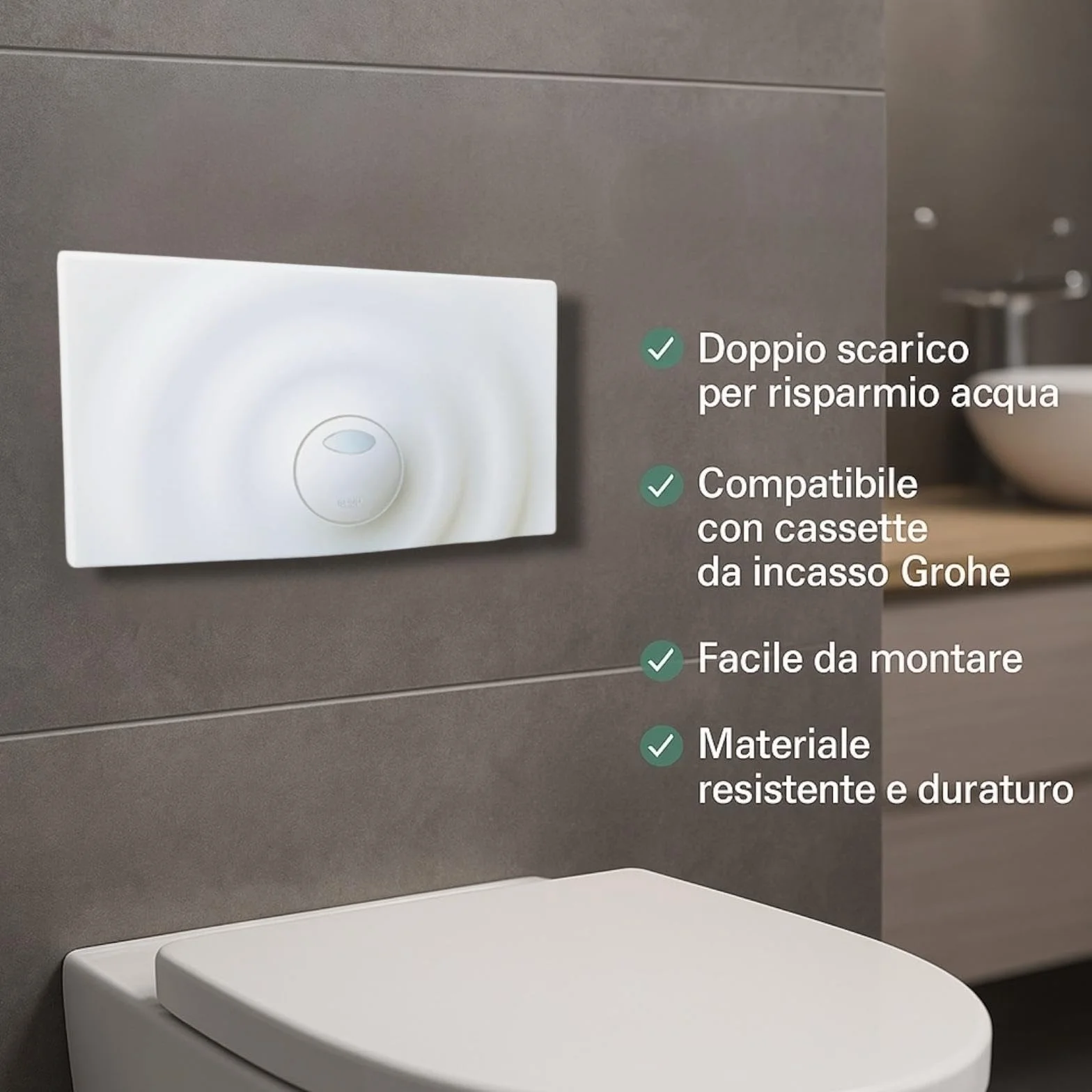 Grohe Piastra Di Azionamento (Placca) Surf Bianca 37859Sh0 Effetto Onda