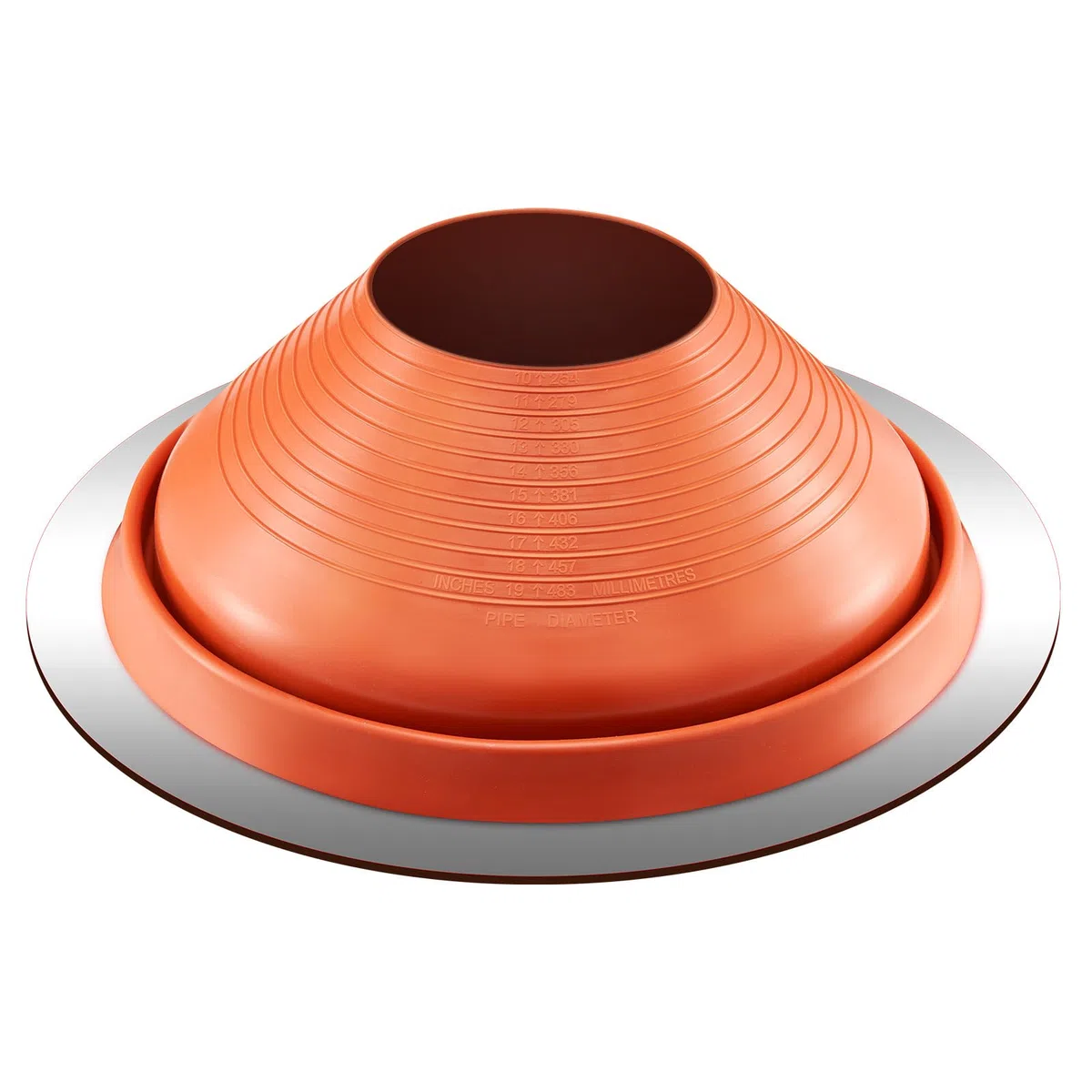 VEVOR Guarnizione per Tubo del Tetto, per Tubi con Diametro Esterno 254-483 mm, Guarnizione Flessibile in Silicone Temperatura -74℃-225℃, Base in Metallo Rosso Rotondo, per Camino Tubo Sfiato Esterno