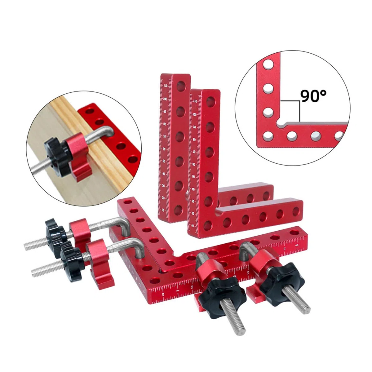 BIGP Morsetto Squadra di Posizionamento a 90 Gradi, 140 mm/5.5 pollici Alluminio Righello di Posizionamento ad Angolo Retto, Strumento da falegname la lavorazione del legno per Cornice, Armadi