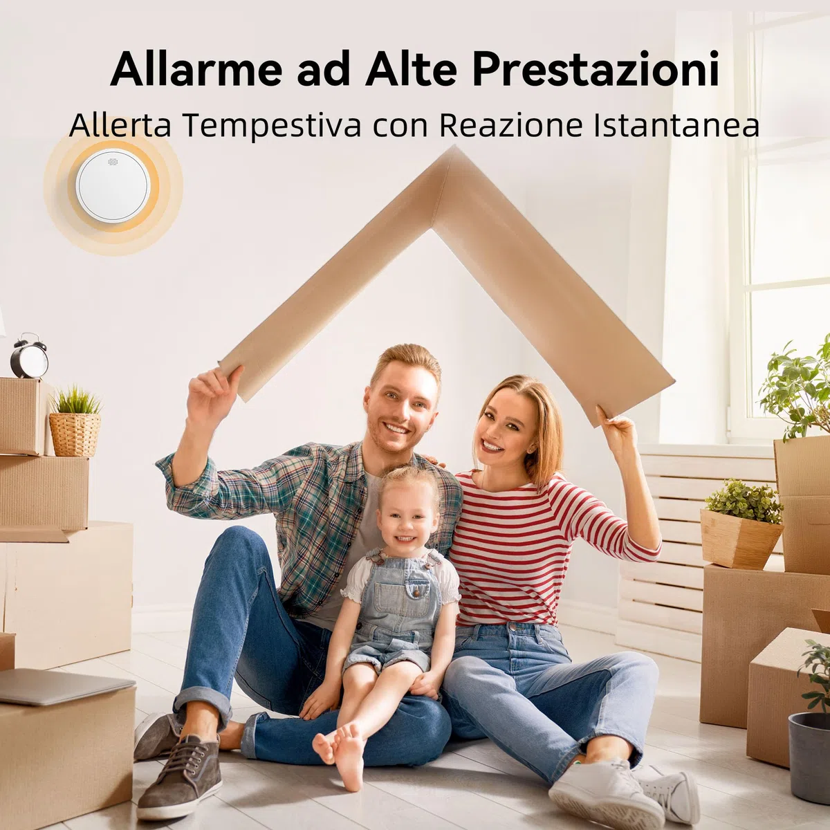 Rilevatore di Fumo con Batteria da 10 Anni, Allarme Incendio Conforme Allo Standard EN14604, 6 Pezzi